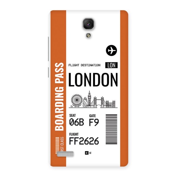 London Boarding Pass Back Case for Redmi Note