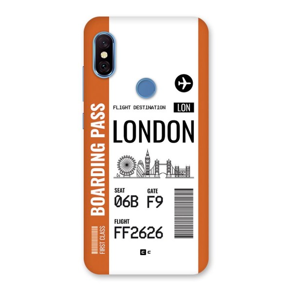 London Boarding Pass Back Case for Redmi Note 6 Pro