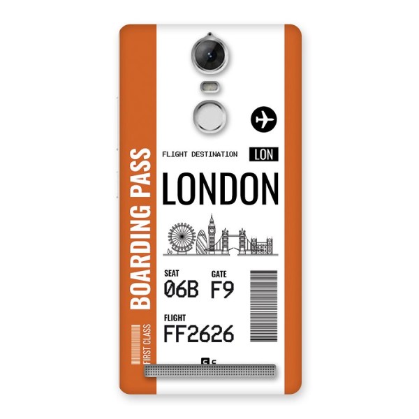 London Boarding Pass Back Case for Vibe K5 Note