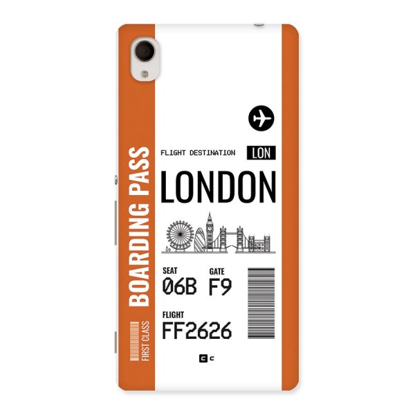 London Boarding Pass Back Case for Xperia M4 Aqua