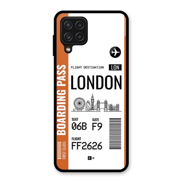 London Boarding Pass Glass Back Case for Galaxy A22 4G