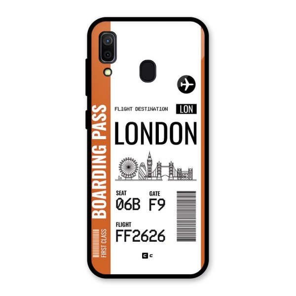 London Boarding Pass Glass Back Case for Galaxy A30