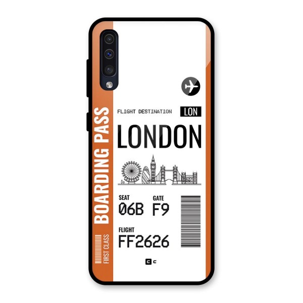 London Boarding Pass Glass Back Case for Galaxy A50