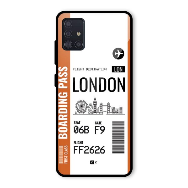 London Boarding Pass Glass Back Case for Galaxy A51