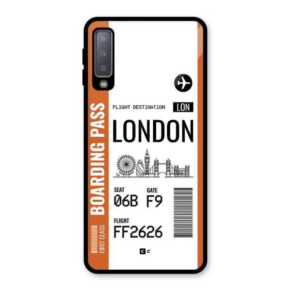 London Boarding Pass Glass Back Case for Galaxy A7 (2018)