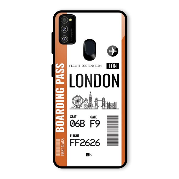 London Boarding Pass Glass Back Case for Galaxy M21