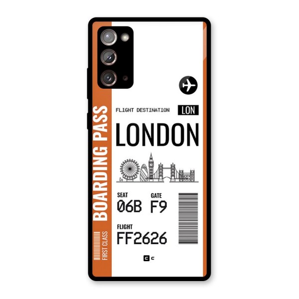 London Boarding Pass Glass Back Case for Galaxy Note 20