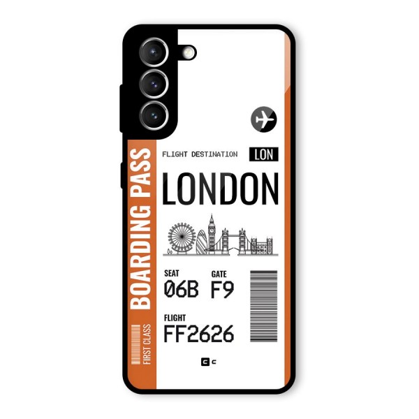 London Boarding Pass Glass Back Case for Galaxy S21 5G
