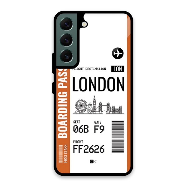 London Boarding Pass Glass Back Case for Galaxy S22 5G