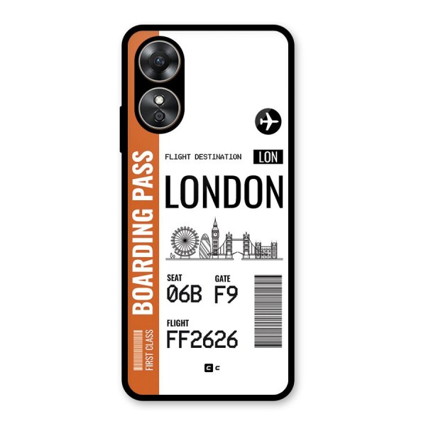 London Boarding Pass Glass Back Case for Oppo A17