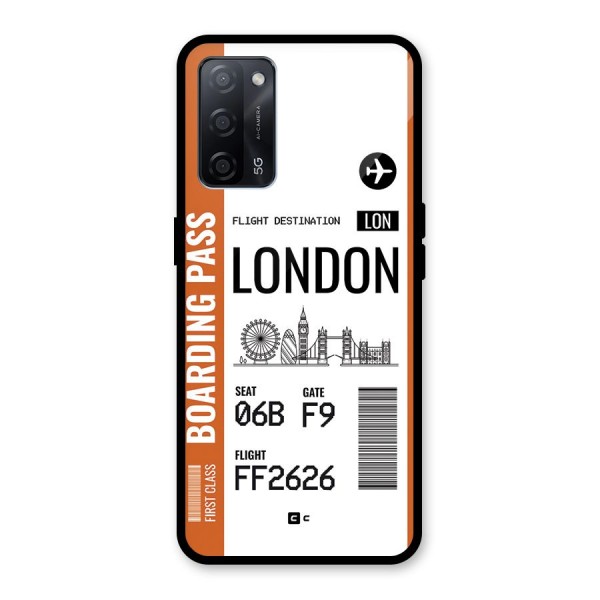 London Boarding Pass Glass Back Case for Oppo A53s 5G