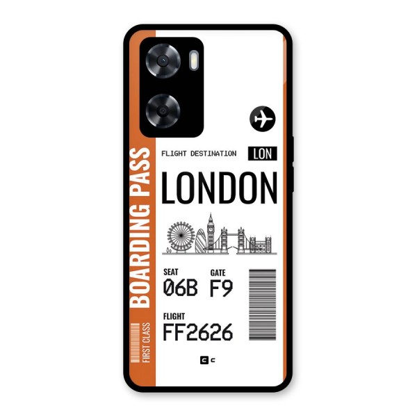 London Boarding Pass Glass Back Case for Oppo A57 2022