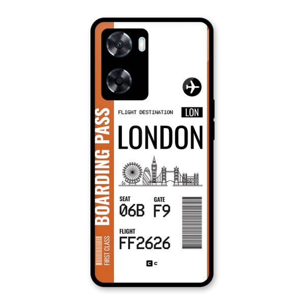 London Boarding Pass Glass Back Case for Oppo A77s