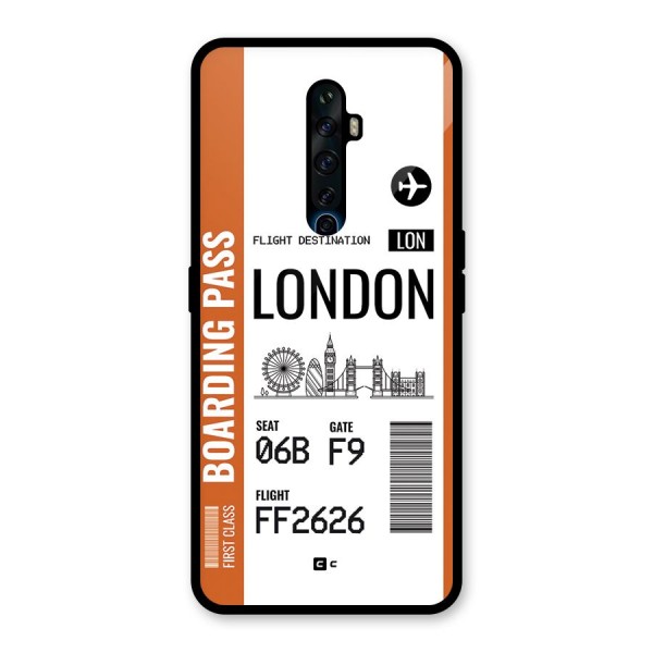 London Boarding Pass Glass Back Case for Oppo Reno2 F