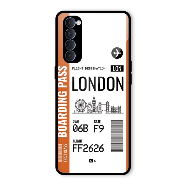 London Boarding Pass Glass Back Case for Oppo Reno4 Pro