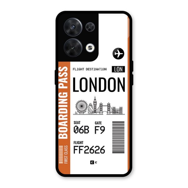 London Boarding Pass Glass Back Case for Oppo Reno8 5G