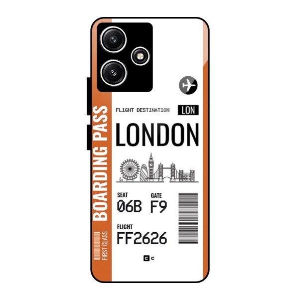 London Boarding Pass Glass Back Case for Poco M6 Pro