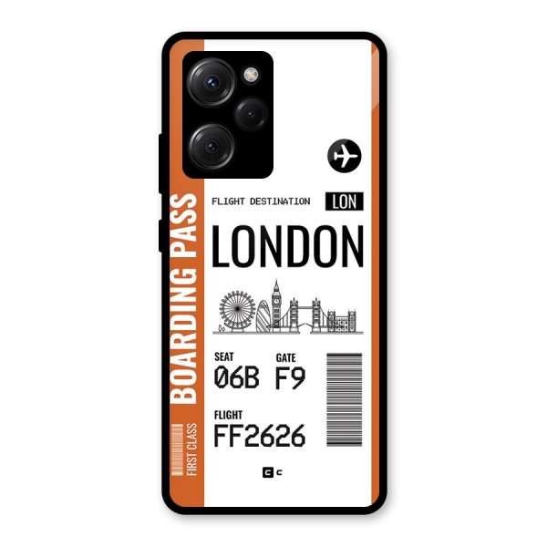 London Boarding Pass Glass Back Case for Poco X5 Pro