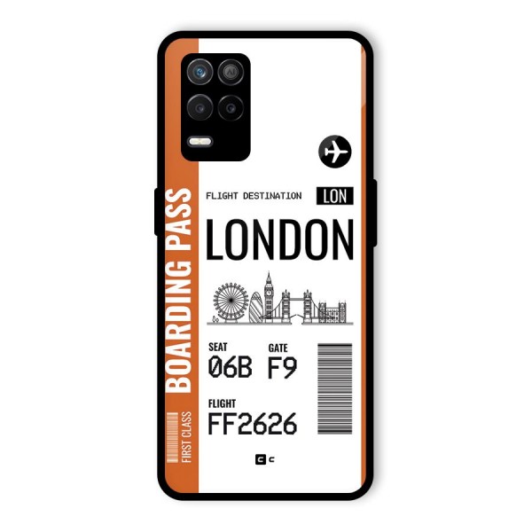 London Boarding Pass Glass Back Case for Realme 8s 5G