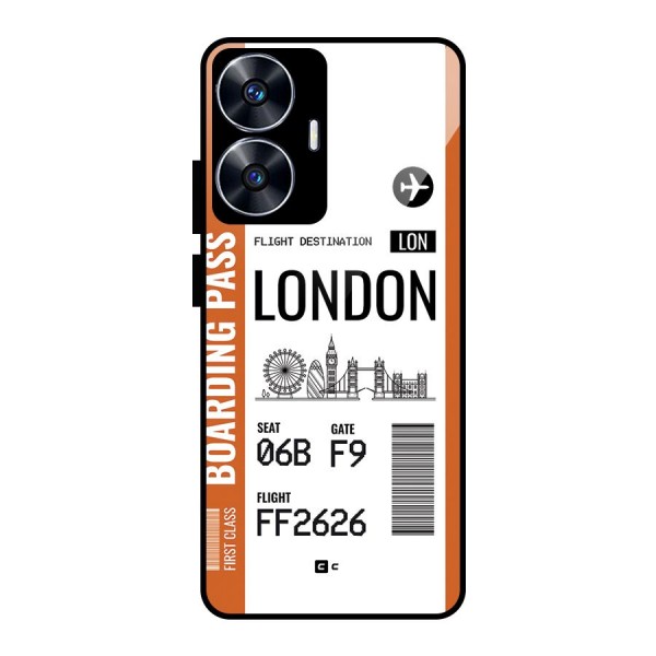 London Boarding Pass Glass Back Case for Realme Narzo N55