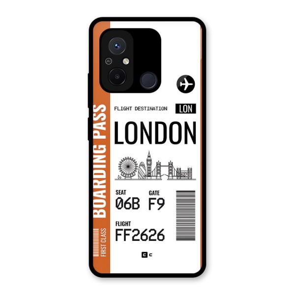 London Boarding Pass Glass Back Case for Redmi 12C