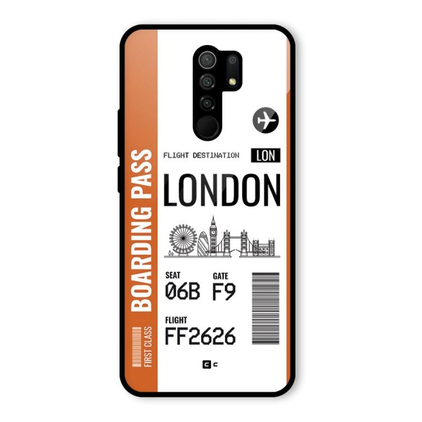 London Boarding Pass Glass Back Case for Redmi 9 Prime