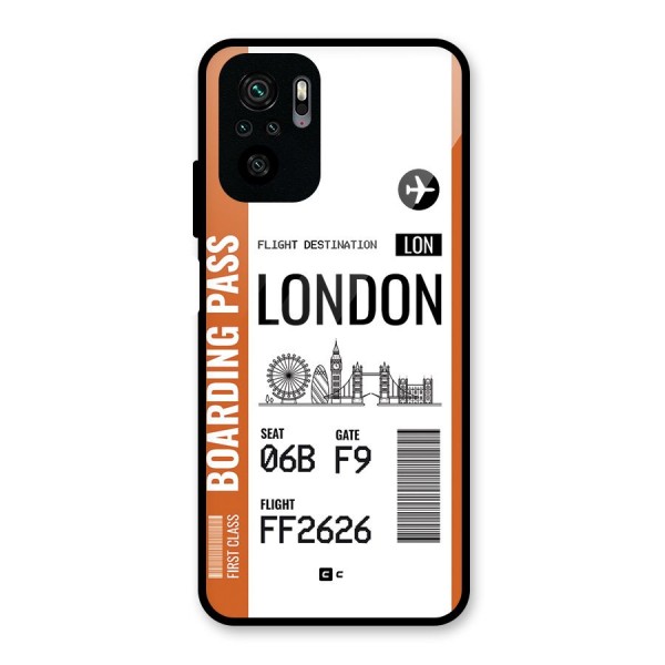 London Boarding Pass Glass Back Case for Redmi Note 10