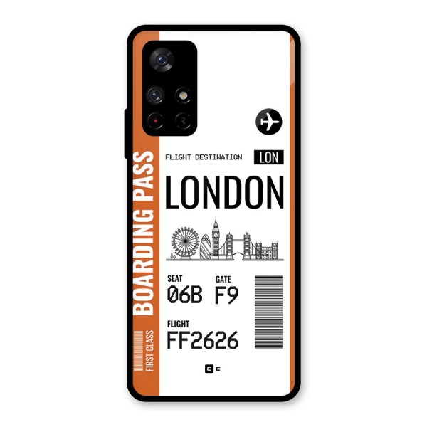 London Boarding Pass Glass Back Case for Redmi Note 11T 5G