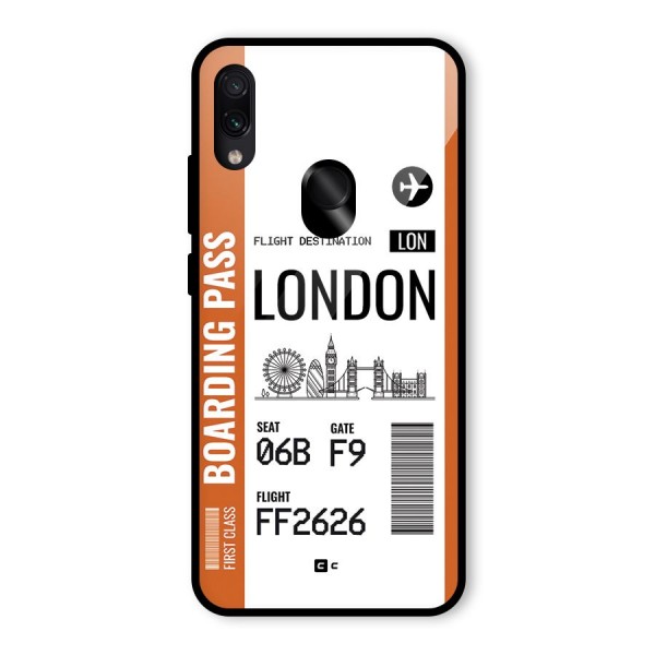 London Boarding Pass Glass Back Case for Redmi Note 7S