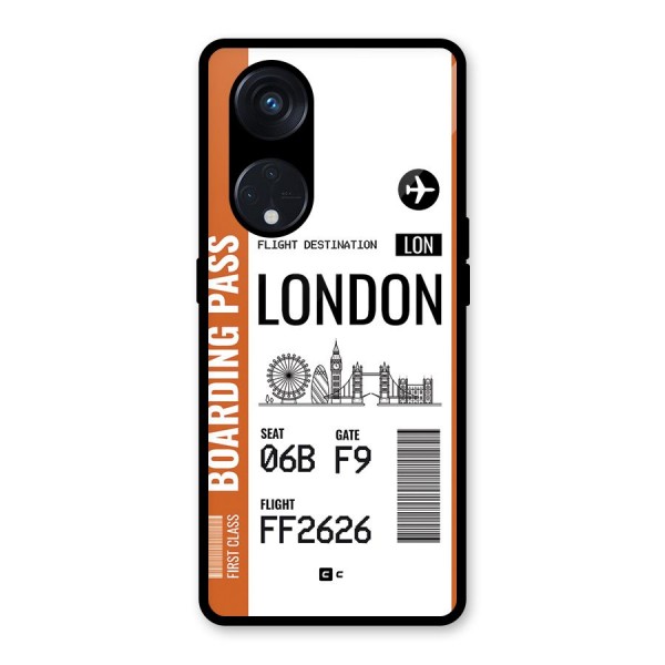 London Boarding Pass Glass Back Case for Reno8 T 5G