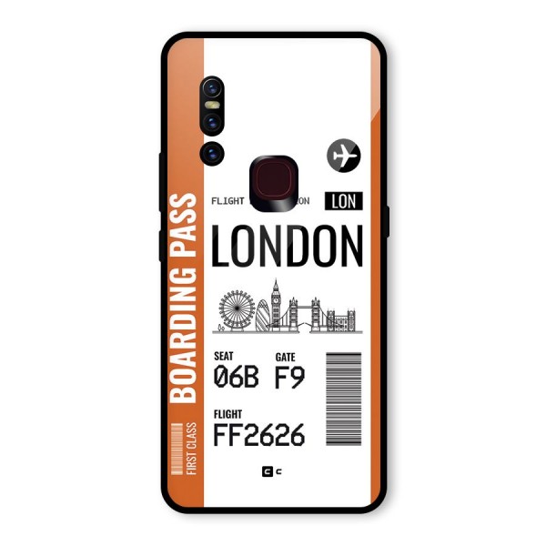 London Boarding Pass Glass Back Case for Vivo V15