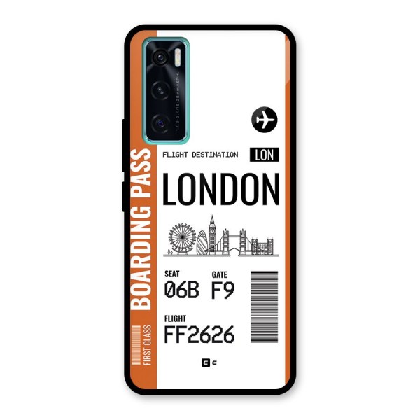 London Boarding Pass Glass Back Case for Vivo V20 SE