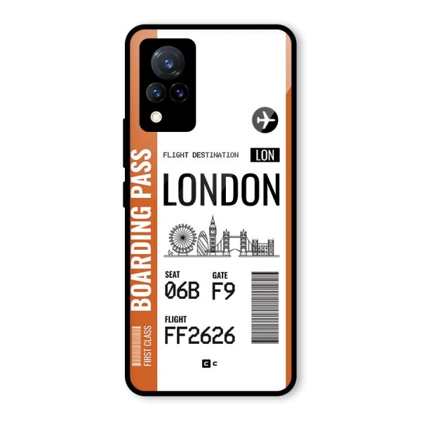 London Boarding Pass Glass Back Case for Vivo V21 5G