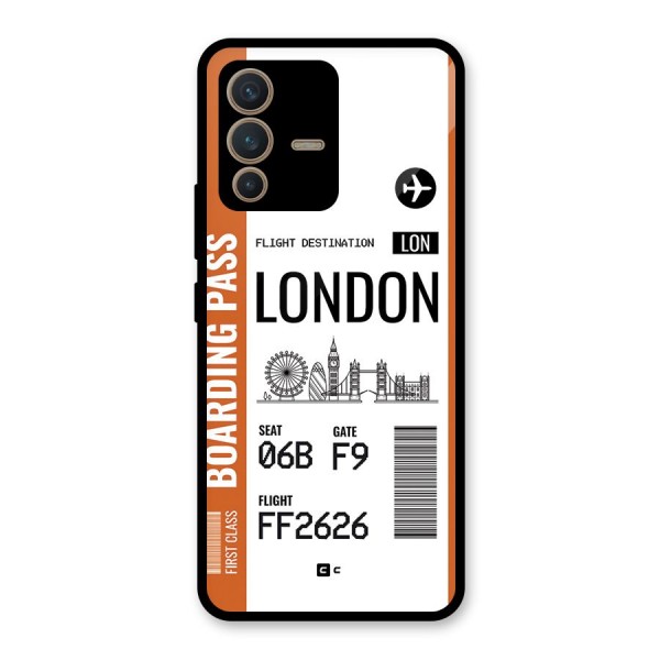 London Boarding Pass Glass Back Case for Vivo V23 5G