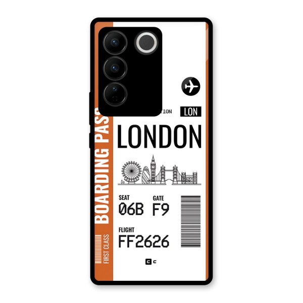 London Boarding Pass Glass Back Case for Vivo V27 Pro