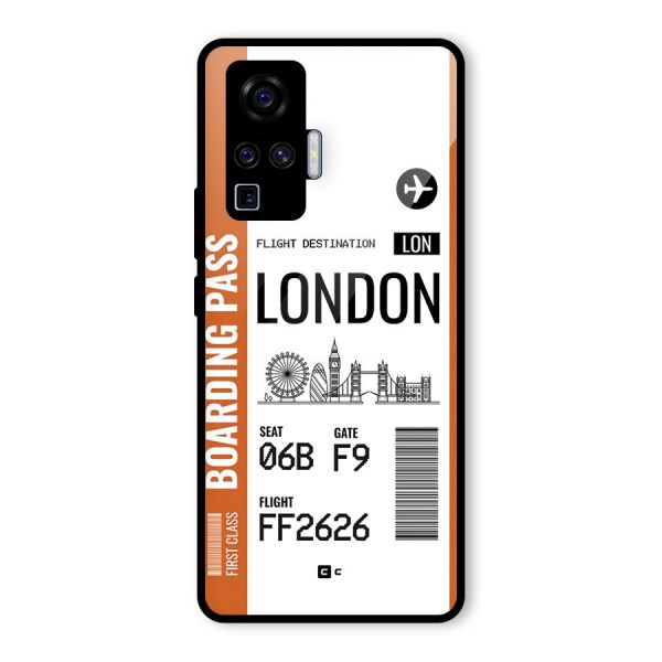 London Boarding Pass Glass Back Case for Vivo X50 Pro