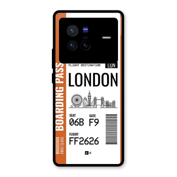 London Boarding Pass Glass Back Case for Vivo X80