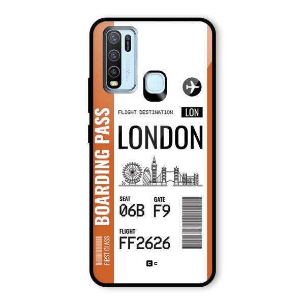 London Boarding Pass Glass Back Case for Vivo Y30