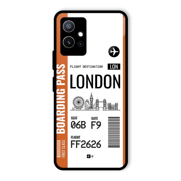 London Boarding Pass Glass Back Case for Vivo Y75 5G