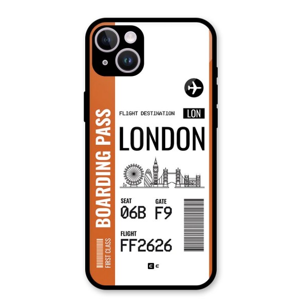 London Boarding Pass Glass Back Case for iPhone 14 Plus