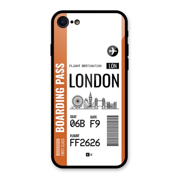 London Boarding Pass Glass Back Case for iPhone SE 2020