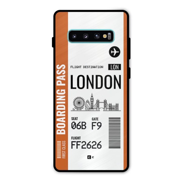 London Boarding Pass Metal Back Case for Galaxy S10 Plus