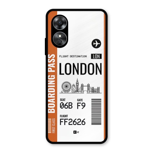 London Boarding Pass Metal Back Case for Oppo A17