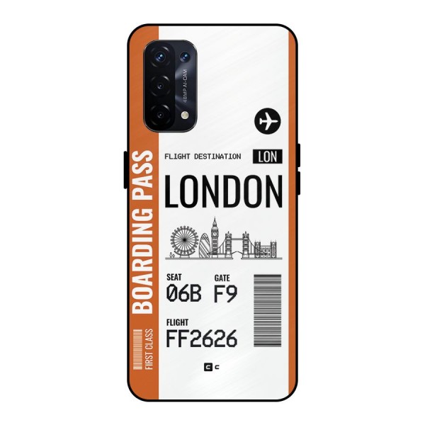 London Boarding Pass Metal Back Case for Oppo A74 5G