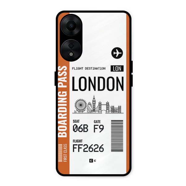 London Boarding Pass Metal Back Case for Oppo A78 5G