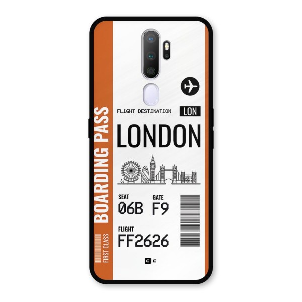 London Boarding Pass Metal Back Case for Oppo A9 (2020)