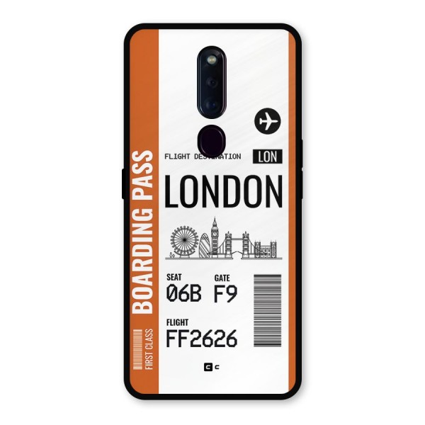 London Boarding Pass Metal Back Case for Oppo F11 Pro