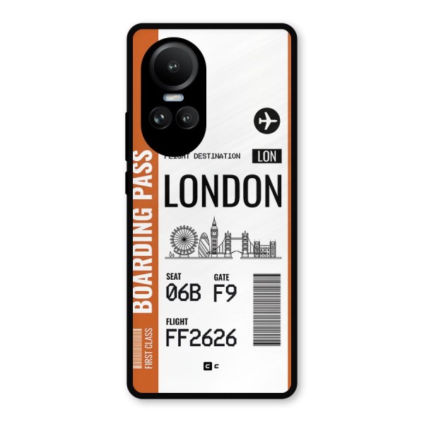 London Boarding Pass Metal Back Case for Oppo Reno10 Pro