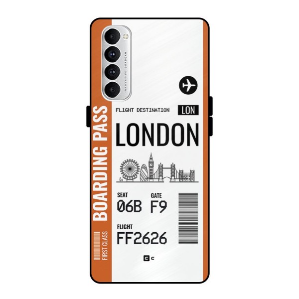 London Boarding Pass Metal Back Case for Oppo Reno4 Pro