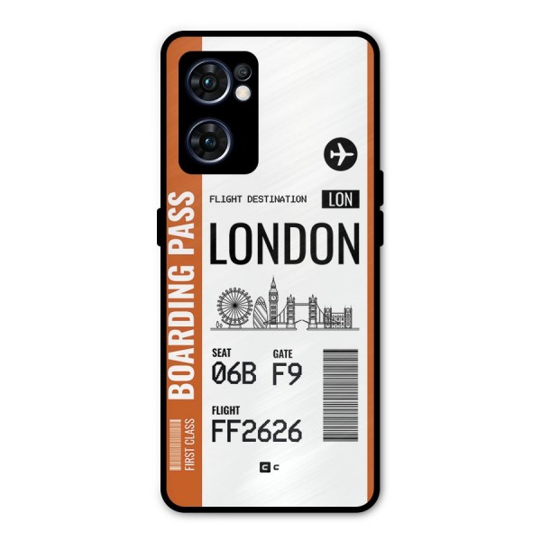 London Boarding Pass Metal Back Case for Oppo Reno7 5G